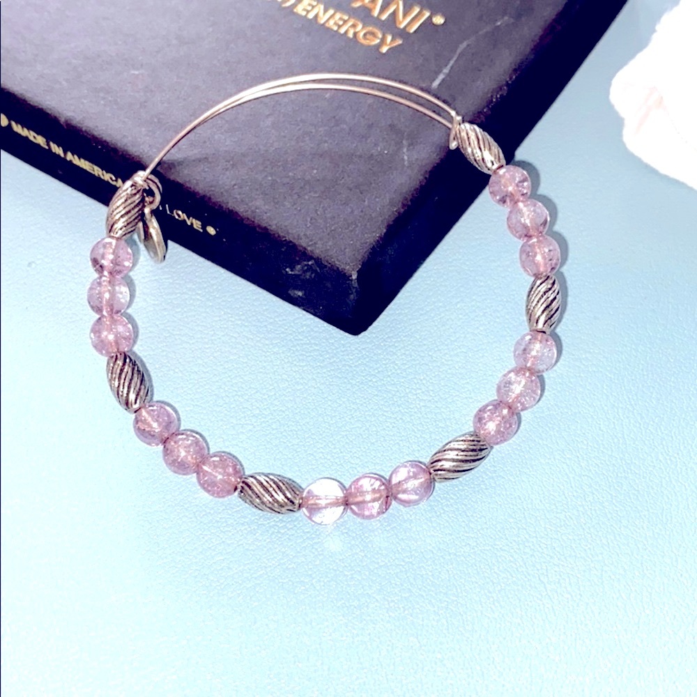 Alex & Ani Mulberry Purple Watercolor Bangle Slvr